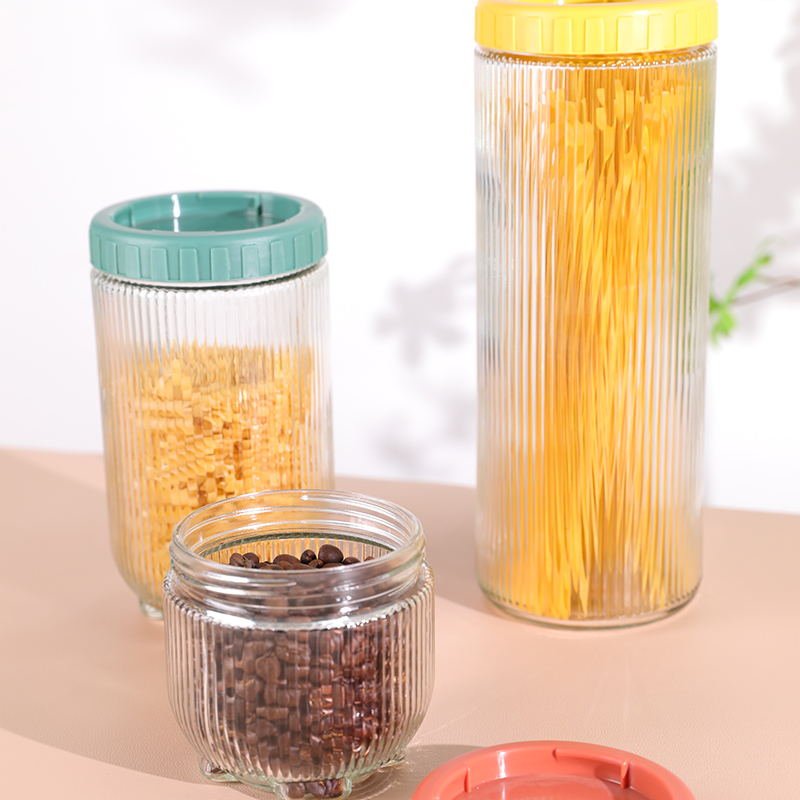 乐唯诗 猫爪竖纹储物罐大中小三件套