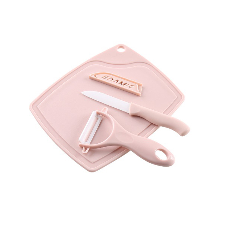 酷家 KUMAHOME 19.5*15.5*5cm 陶瓷刀三件套 粉色 计价单位:套