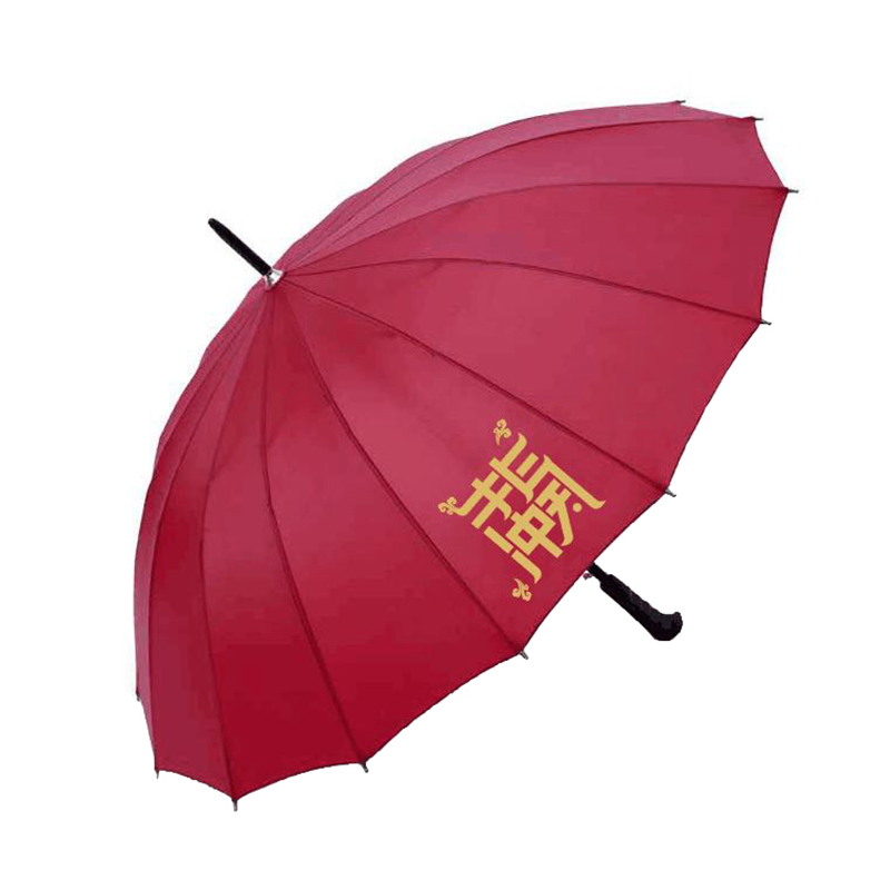 三鹰 770*50*50mm 16股直柄红伞 涤丝布材质 计价单位:把