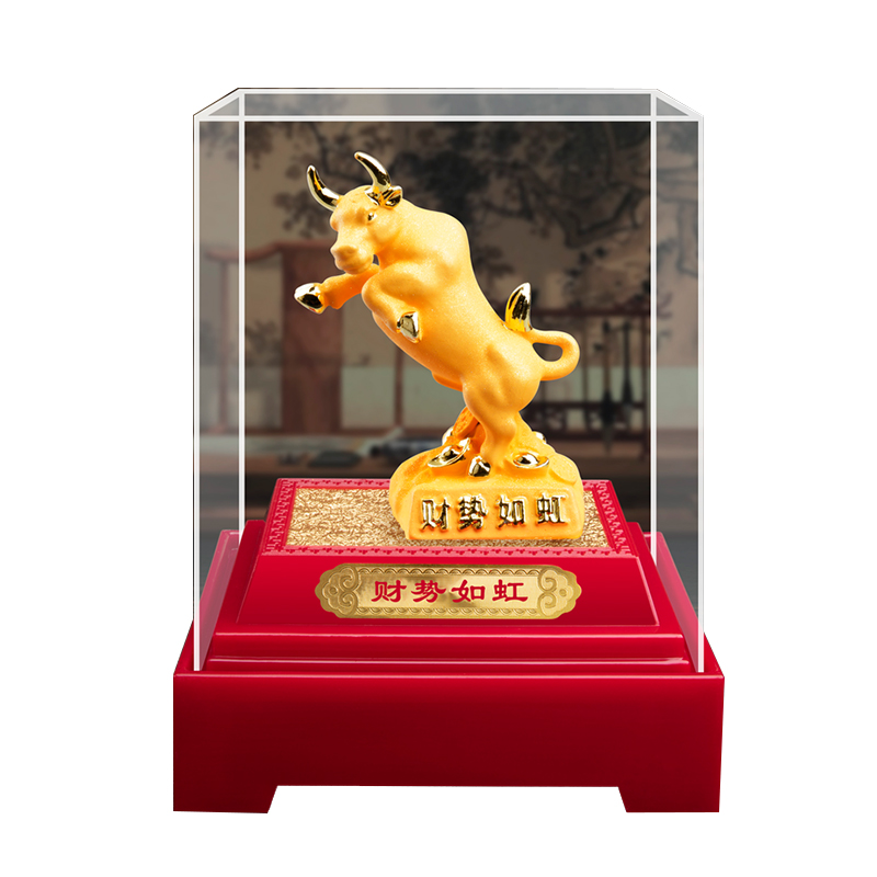 永康 125*90*165mm 小号秀气财势如虹牛摆件 计价单位:个