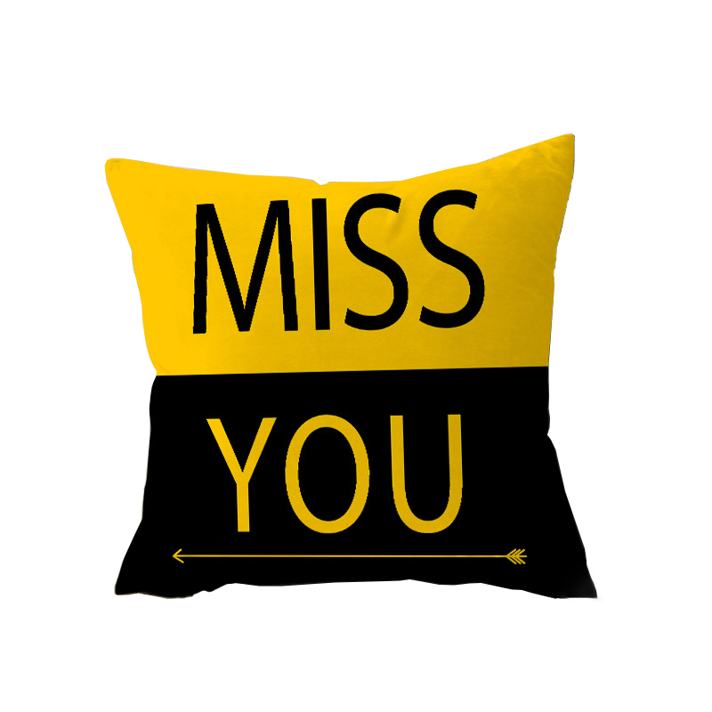 ESURF 50*50cm 北欧风亚麻抱枕 黑黄拼色 计价单位:个