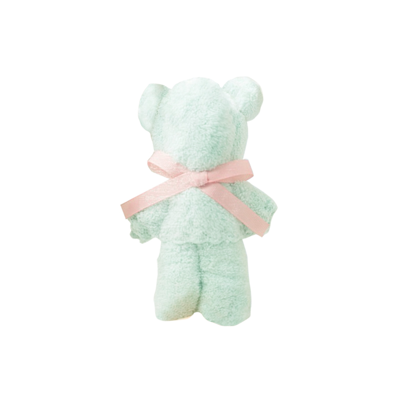 竹印象 30*30cm 小熊折叠方巾 浅绿 计价单位:个