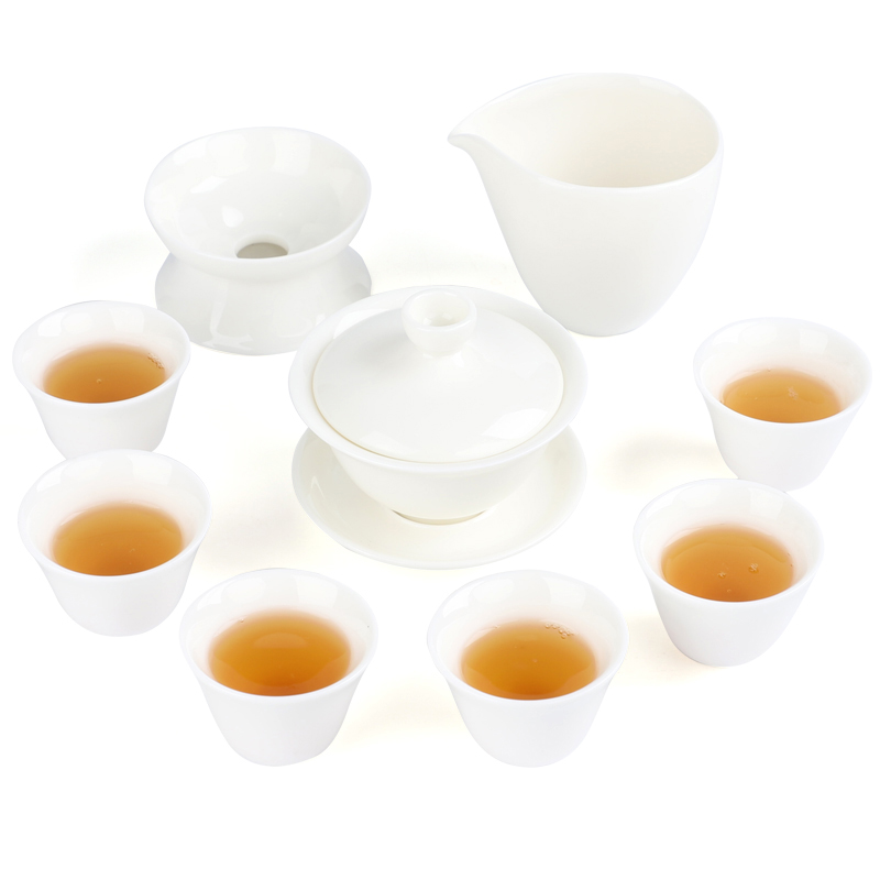 乐唯诗 NERVISHI FH10 羊脂玉瓷10头茶具套装 计价单位:套