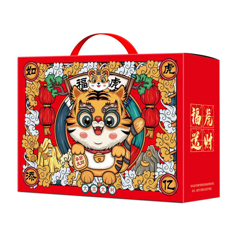 蜜喃喃 40*12*28.5cm 福虎送财坚果礼盒858g 计价单位: 盒