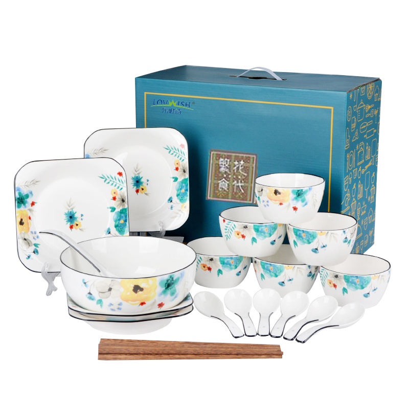 乐唯诗 NERVISHI 40.5*20*32cm 餐具套装 六人食 繁花食代 计价单位:套