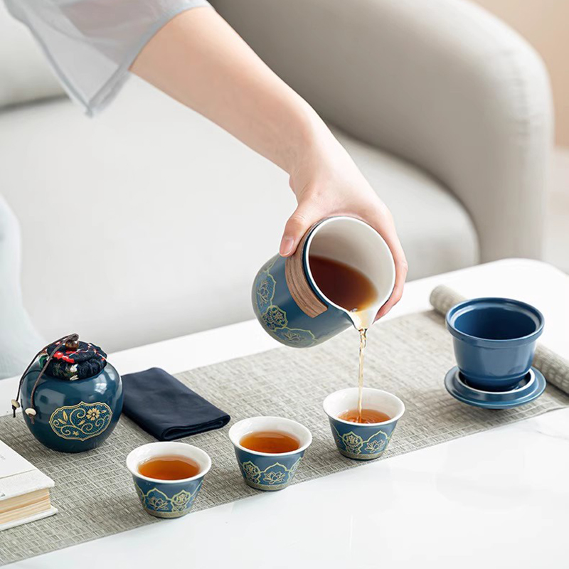 沏一杯茶 整套茶具套装便携式高档陶瓷杯