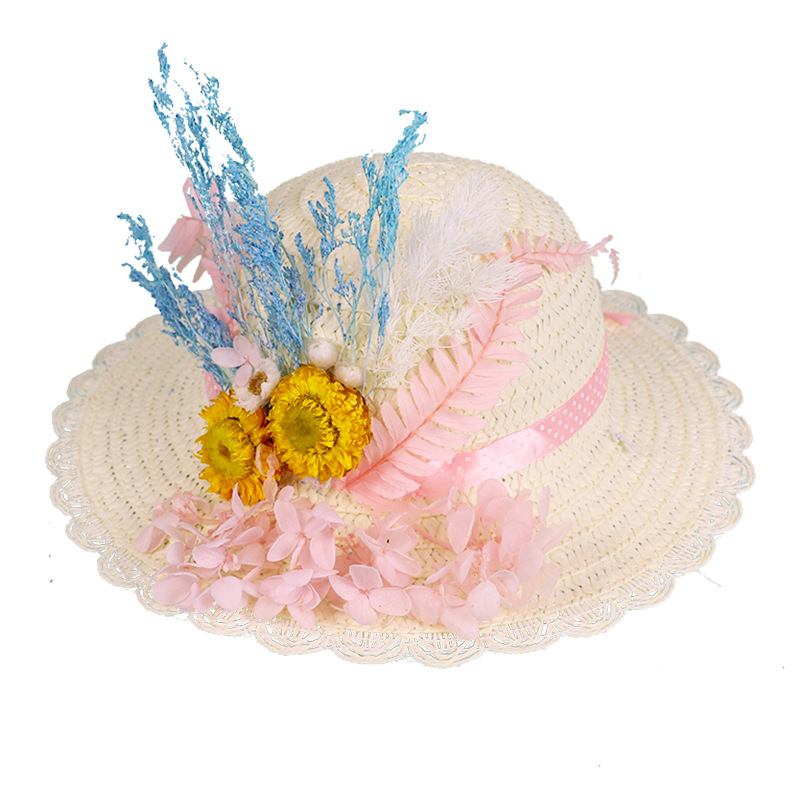 哇屋 16.5cm DIY手工永生花草帽 计价单位:套