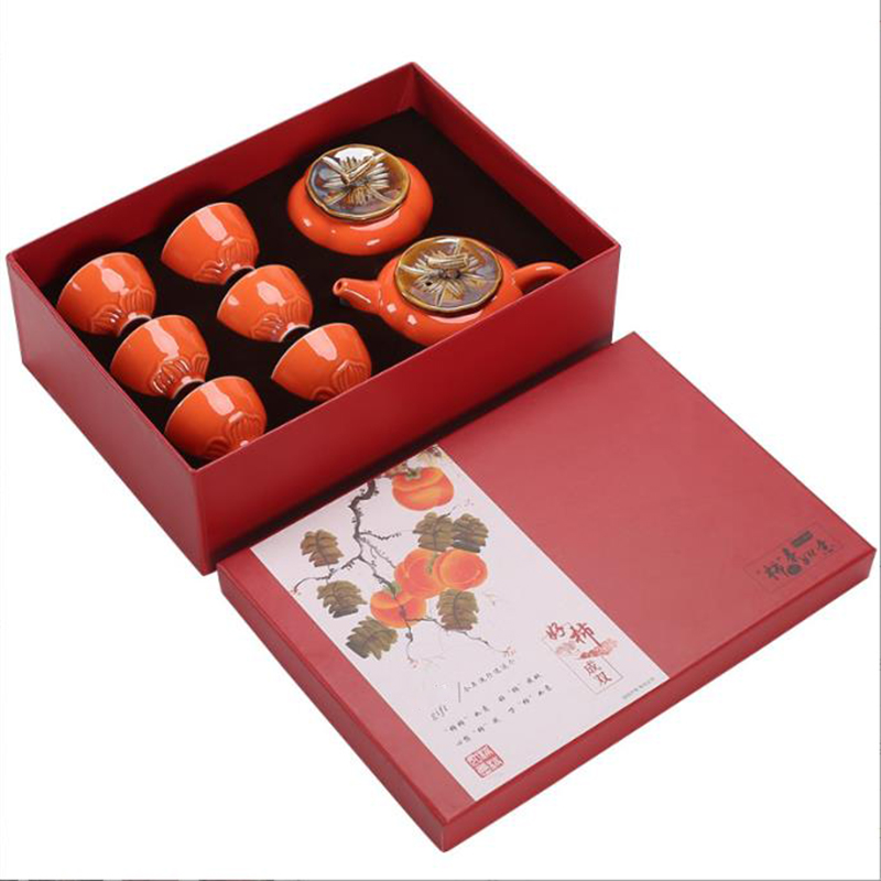 乐唯诗 NERVISHI XH-088 柿柿如意茶具8件套 计价单位:套