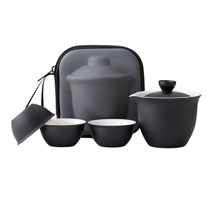乐唯诗 NERVISHI N-0-8-1 粗陶旅行茶具 一壶三杯 计价单位:套