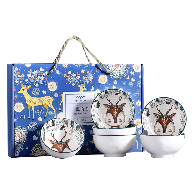 瑾明礼 JML-YL06 一鹿有你篮 麋鹿 六碗套装 计价单位:套