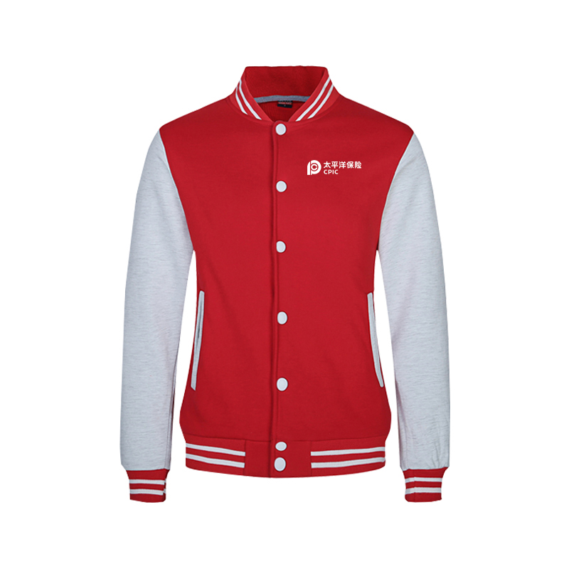 代可佳服饰 DJ-WY016 加厚纽扣红卫衣 红灰色 计价单位:件