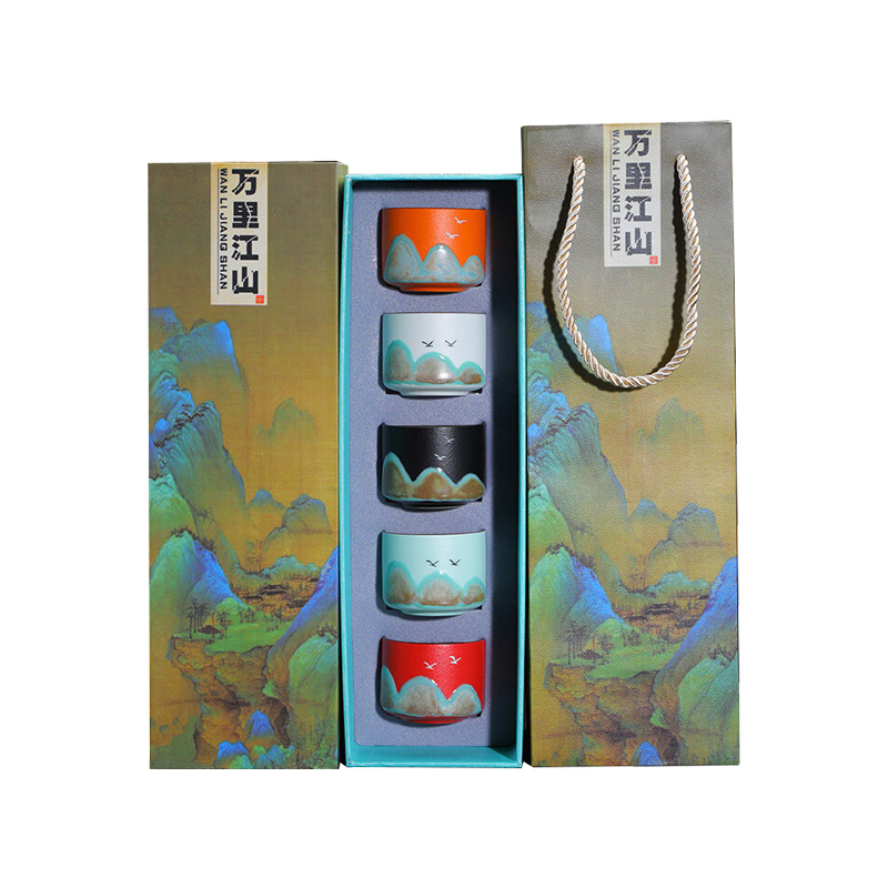 乐唯诗 NERVISHI 65ml 万里江山 直口杯 茶具五件套 计价单位:套