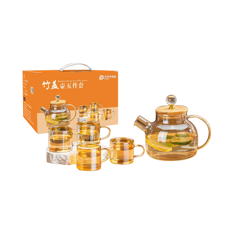 琪翔 Q1018-5 太保竹盖壶杯五件套 计价单位:套