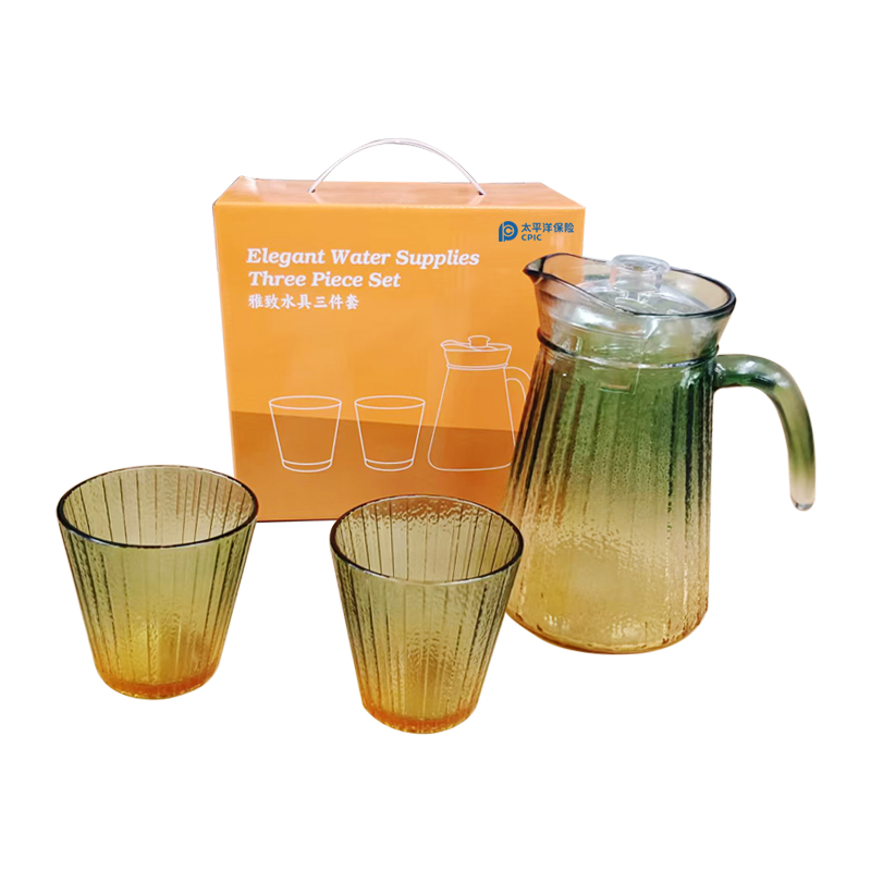 琪翔 H8203-3 太保雅致水具双拼色杯壶三件套 计价单位:套