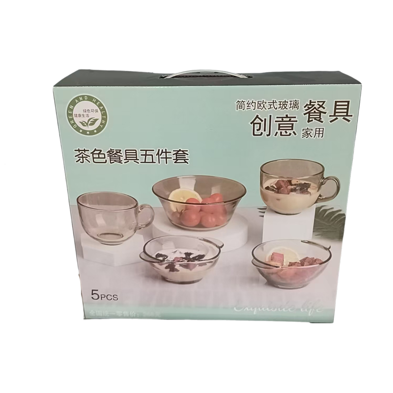 浥兮 ZT-667 钠钙玻璃茶色餐具五件套 计价单位:套