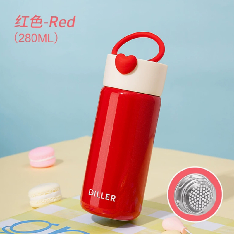 迪乐贝尔9213爱心萌宝杯 保温杯 280ml 颜色随机
