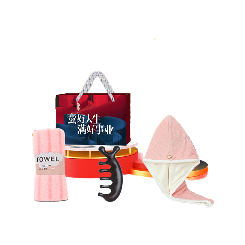 博嫚莱 40*60cm 香伴一生套装 含 干发帽 毛巾 按摩梳 计价单位:套