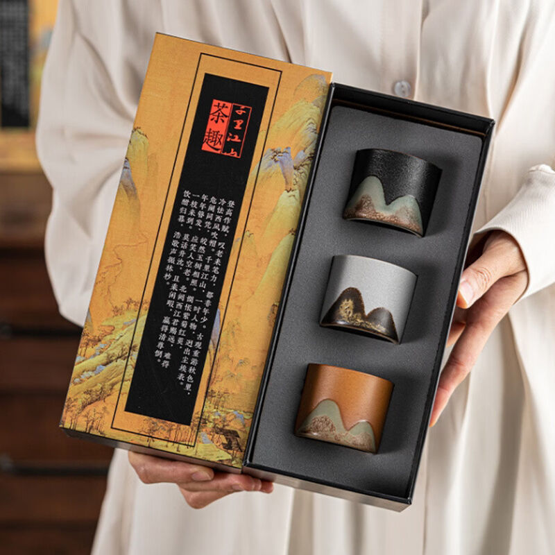 万仟堂千里江山品茗陶瓷茶杯套装（单位：套）