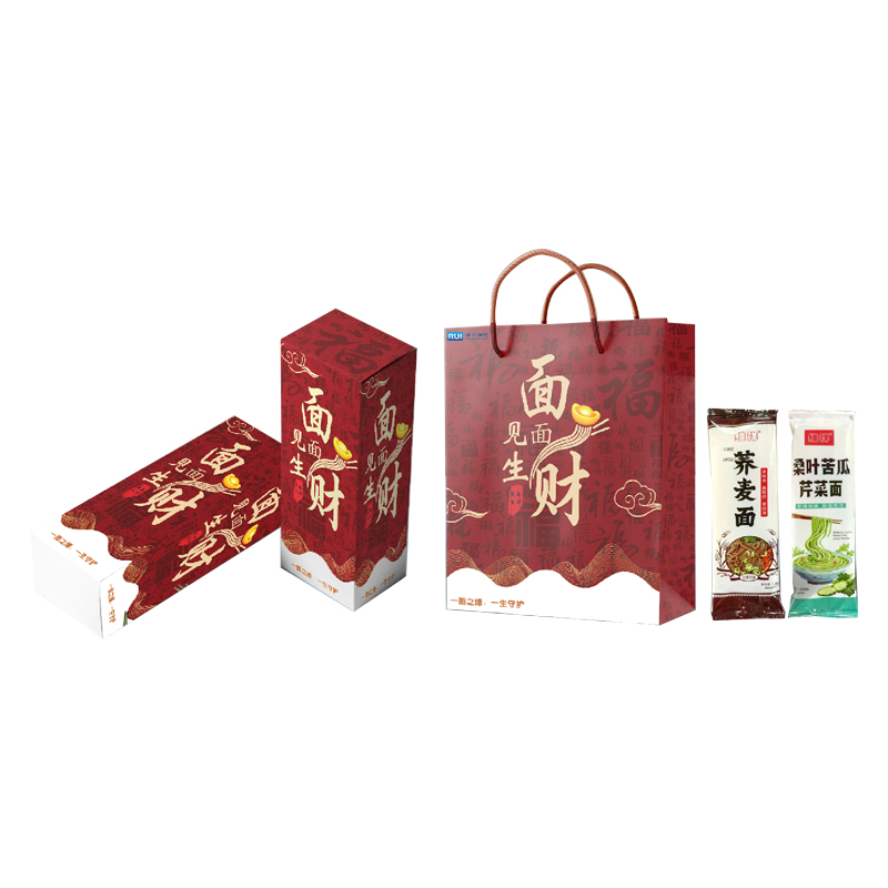 山禾赋 瑞众定制 见面生财&middot;八方进宝礼盒 芹莱面100g+养麦面100g各六袋