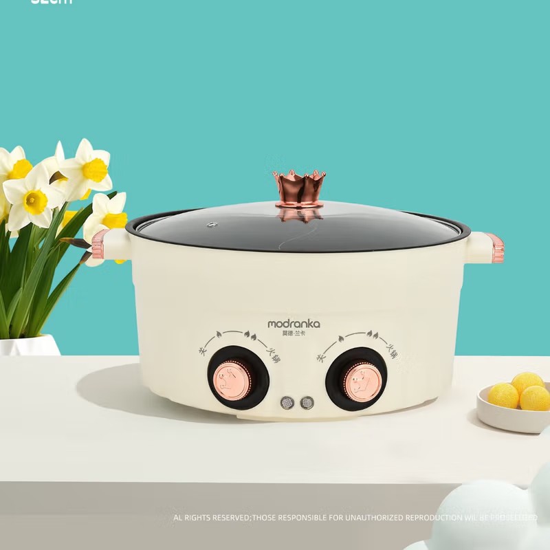 MODRANKA莫德兰卡 埃米尔鸳鸯电热火锅32cm 家用大容量分区电煮锅