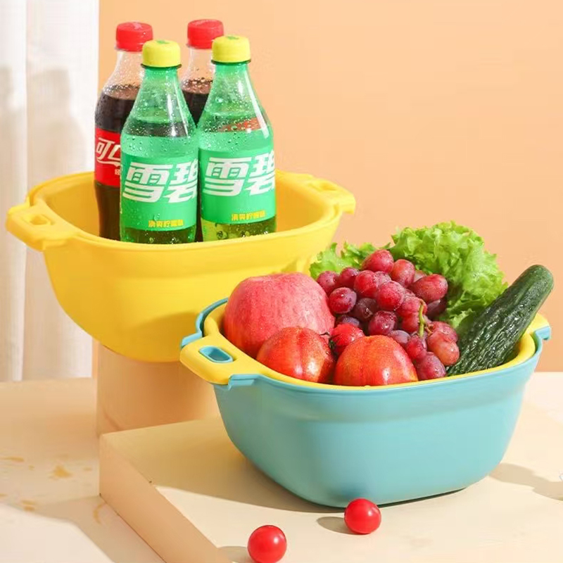 【太保形象品】爱之旅 双层沥水篮（颜色随机）