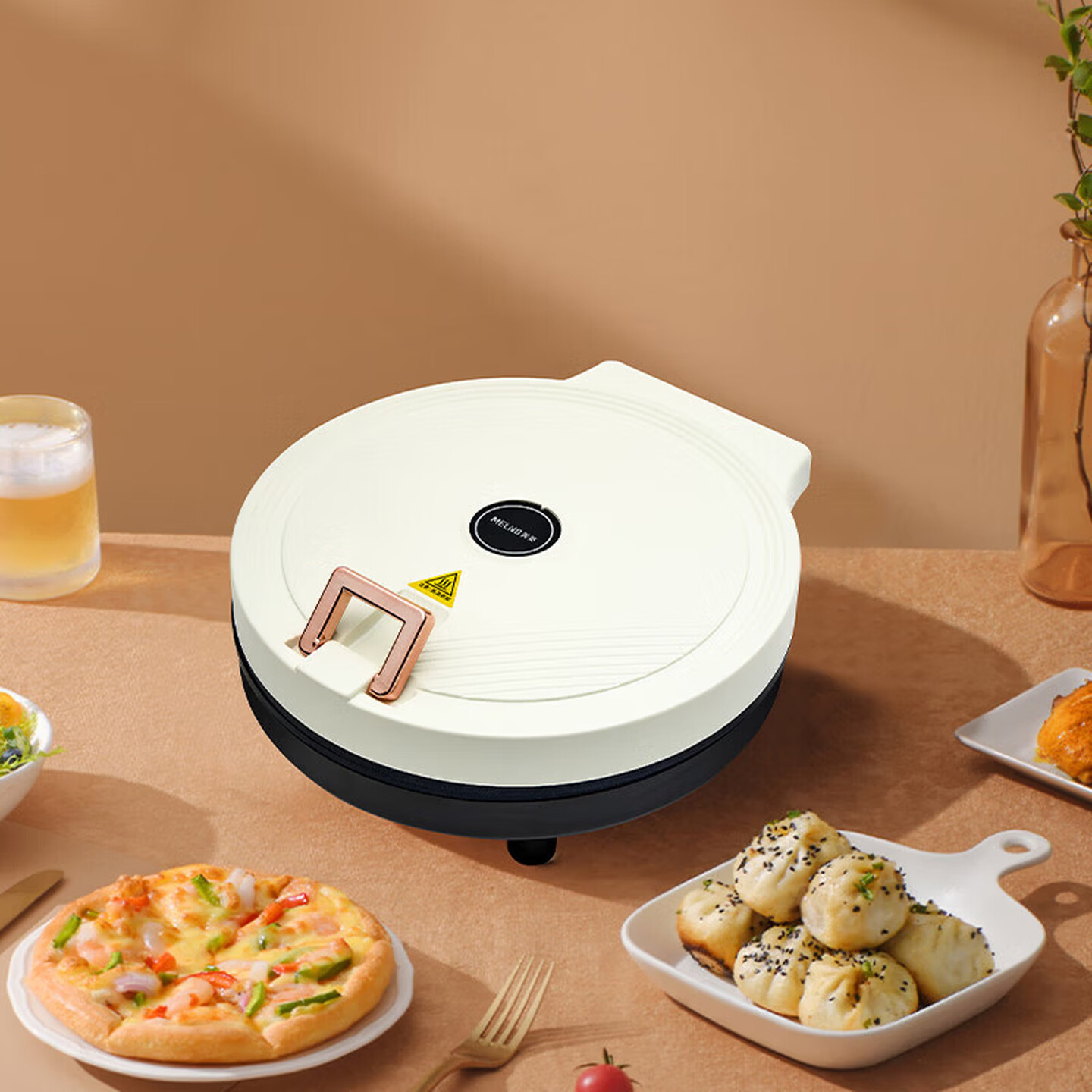 美菱（MeiLing）电饼铛双面加热家用电烙饼锅煎烤机 大尺寸加深大烤盘大火力独立控温MAJ-LC1822