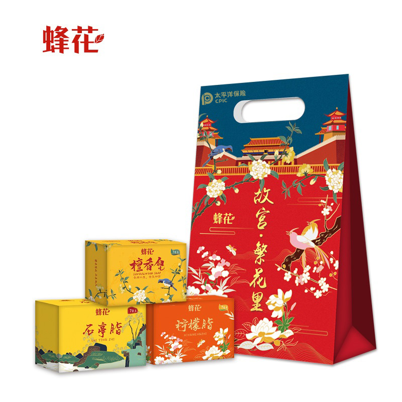 【太保形象品】蜂花 210g 故宫繁花里套装 含檀香皂 石亭脂皂 柠檬脂皂 计价单位:组