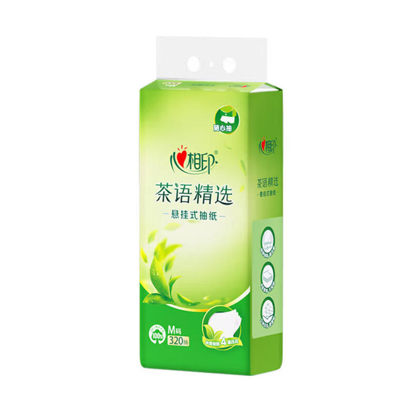 心相印（Mind Act Upon Mind） DT10320 DT10320（单提）茶语精选320抽提四层悬挂式提装面巾纸*1提 计价单位:提